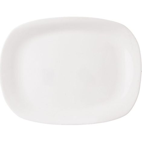 Plat rectangulaire en verre blanc 28x21 cm