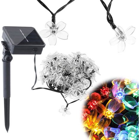 Luces solares para jardín de flores 7m 50LED multicolor