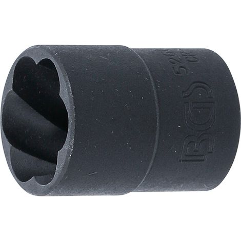 Llave de vaso de perfil en espiral / extractor de tornillos entrada 12,5 mm (1/2") 19 mm (1/3)