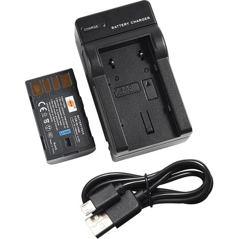 Batterie Li-ION et Chargeur Micro USB Compatible avec BN-VF808U GZ-MG135 GZ-MG148 GZ-MG150 GZ-MG155 GZ-MG175 GZ-MG177 (1/5)