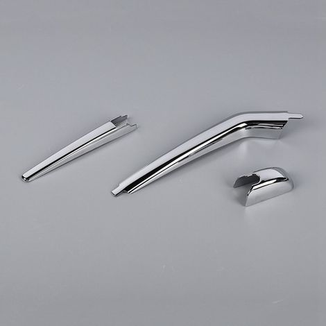 1 set. Color: silver. Material: ABS. Decorative rear wiper cover for car exterior accessories. Suitable for road use. (1/5)