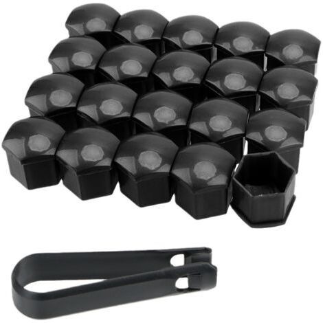 20 Pièces Capuchons d'écrous de Roue pour écrous de Ø 17 mm, Couvre écrous de Roue pour Conversion Automobile, Couvre Verrous Universel pour Conversion Automobile avec Outil (1/4)
