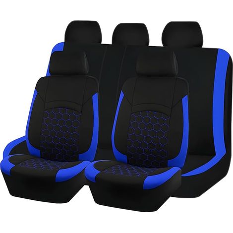 Housses de siège auto complètes, en mousse de polyester respirante et imperméable, protège-sièges avant et arrière séparés, coussins de siège intérieurs universels pour SUV, camping-car et camion (ble (1/5)