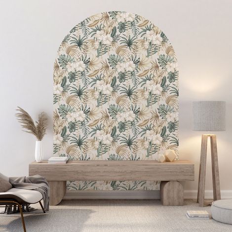 Stickers Arche - Motif floral - 120 x 150 cm - Adhésif + Protection MATE (1/5)