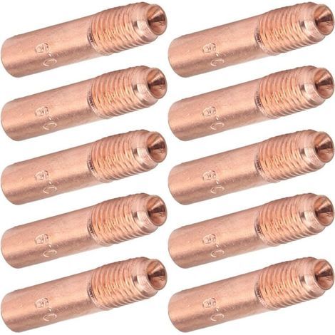 10 Pièces Buses de Soudage MIG 0.9mm Embouts de Contact de Soudage MIG Kit de Buses Conductrices en Cuivre pour Soudage Industriel (1/5)