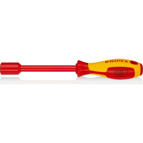 KNIPEX 98 03 13 Llave de vaso con mango destornillador aislados con fundas multicomponentes, según norma VDE Barnizados 237 mm