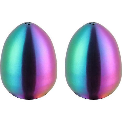 Pot à assaisonnement pour œufs en acier inoxydable, salière et poivrière de cuisine à trois trous - 26-Magic color (1/5)