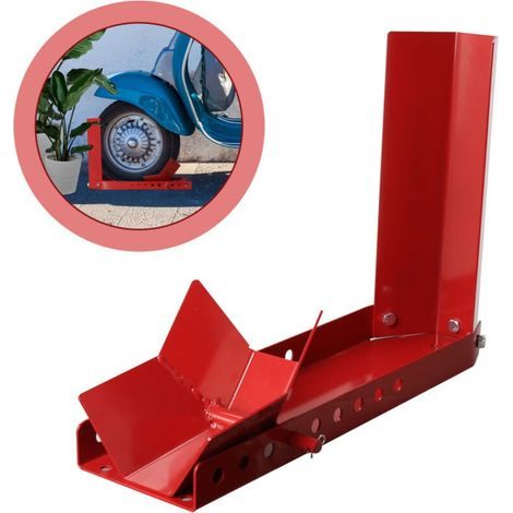 Motorrad-Hinterradständer-Unterstützung, Motorrad-Hinterradlift auf Rädern, Motorrad-Vorderrad-Wippkeil-Montagehalterung, rotes hinteres Motorrad (1/4)
