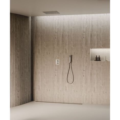 Thermostatisches Deckeneinbau-Duschsystem - Nickel gebürstet