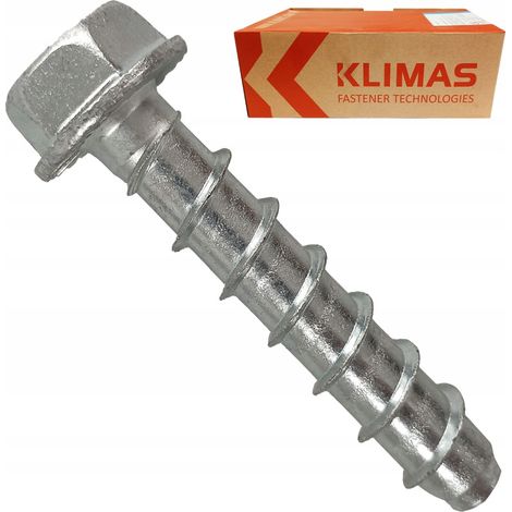 Vis Béton Klimas, 10 x 60 mm, Tête Hexagonale À Rondelle, Fixation Lourde, Boîte 50 Pièces (1/5)