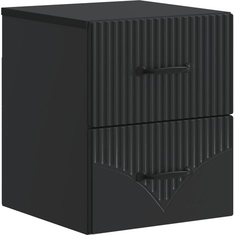 Mobiletto da notte a muro con cassetto Nero 34,5 x 33 x 40 cm vidaXL