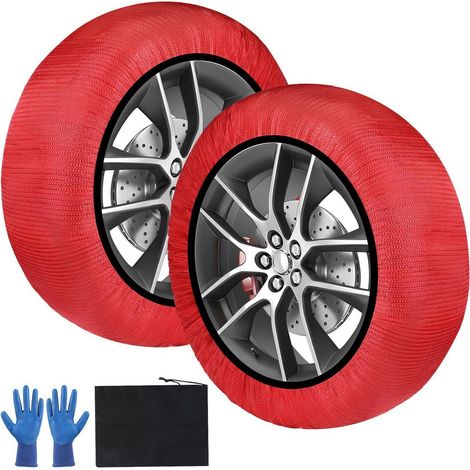 Schneesocken Auto Größe L für R14-R20, EN16662-1 zertifiziert, Rot (1/5)