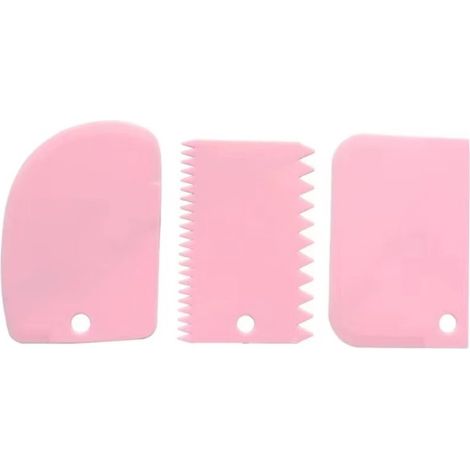 Raschietto per pasta frolla, taglia pasta di zucchero, utensili da cucina, torta, set da 3 pezzi, rosa (1/2)