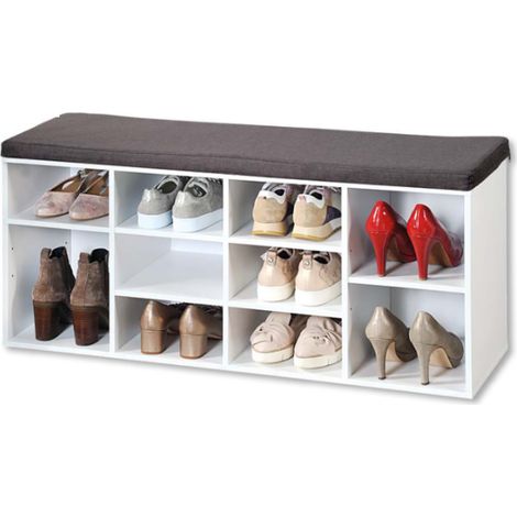 Meuble à chaussures d'intérieur - Banc avec coussin pour l'entrée - Livraison gratuite