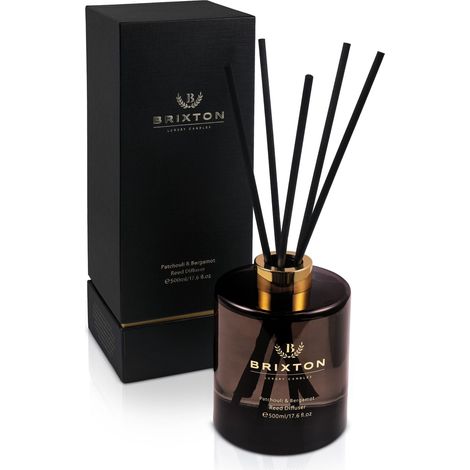 Brixton Glas-Aroma-Diffusor mit Duftstäbchen 500ml Patchouli & Bergamotte Homms (1/5)