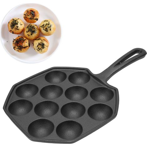 Antihaft-Takoyaki-Form, gusseiserner Topf mit 12 Mulden, Takoyaki-Topf (1/5)