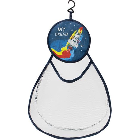 Sac de rangement pour jouets de salle de bain pour enfants pour le stockage de jouets de bain dessin animé sac suspendu de grande capacité（Fusée）