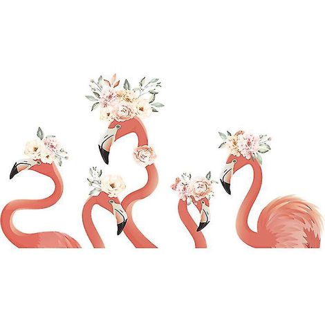 1 ensemble d'autocollants muraux flamant rose