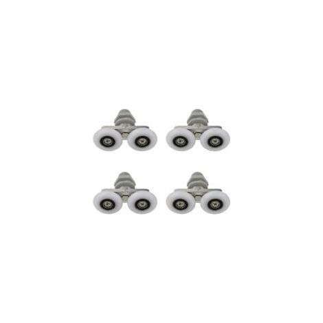 4 Stück 25-mm-Doppel-Duschtürrollen, Duschtürrollen, Schiebetürrollen, Ersatzrollen für Badezimmerduschen, Badezimmer-Ersatzteile – Crezuo (1/4)