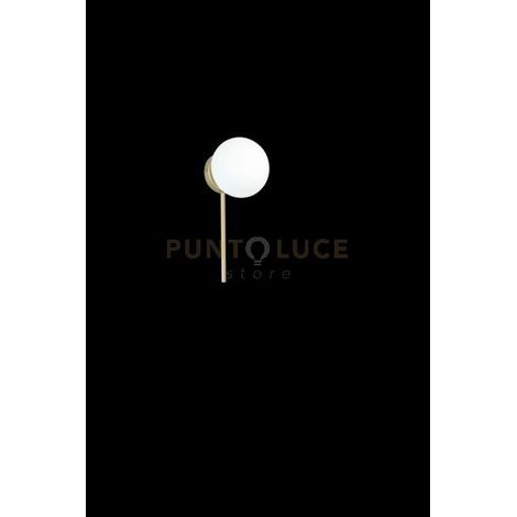 APPLIQUE JEWEL ORO 1 LUCE ATTACCO E14 VETRO BIANCO SATINATO D.15CM H.32CM