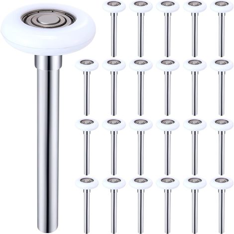 Confezione da 24 rulli per porte da garage in nylon bianco da 2", resistenti per porte da garage da 2", stelo da 4,7", silenziosi, carichi elevati, 6200ZZ, doppie guarnizioni, ruote per porte (1/5)