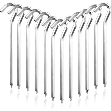 12 Pièces Piquet de Tente, 18cm/7" Sardines de Fixation de Tente, Sardines Tente Camping Alu, Accessoires Tente, Piquet Fixation Sol pour Le Camping, Le Jardinage et Les Tentes (1/5)