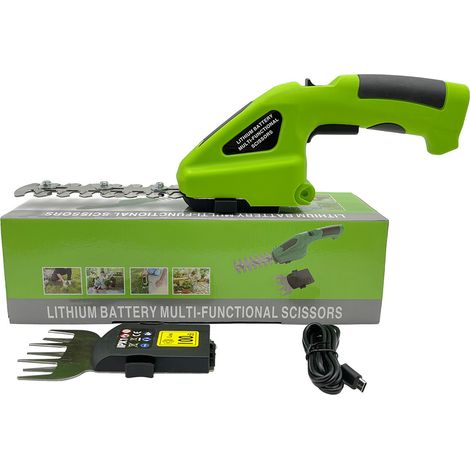 Wiederaufladbarer, kabelloser elektrischer Heckenschneider, Kantenschneider und multifunktionaler Rasenmäher, leichtes und wendiges Gartengerät.