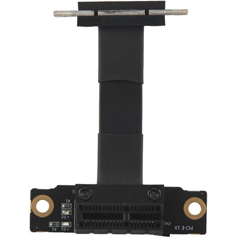 Câble PCIe double coudé à 90 degrés PCIe 3.0 X1 vers X1, 5 cm (1/5)
