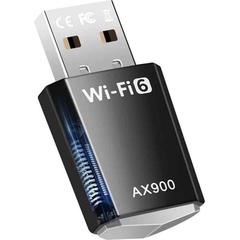 Cle USB WiFi 6 - Double Bande 2,4 GHz et 5,8 GHz - Compatible Windows 7/10/11 - Technologie MIMO - Sécurité WPA3 - 1 Pièce (1/5)