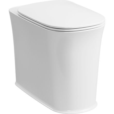 THE NEW YORKER cuvette de toilette pour réservoir haut, 36,5x60cm, siphon en S/siphon en P, blanc (1/3)