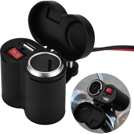 12-24V Prise Allume-Cigare Moto étanche USB Chargeur Téléphone (1/5)