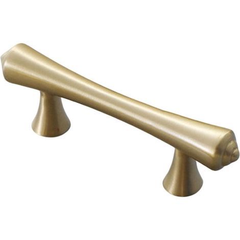 Poignée de porte/tiroir en cuivre pur, finition or clair, style moderne et luxueux, entraxe de 64 mm (1/5)