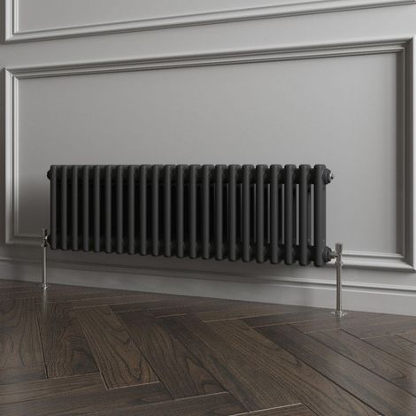 Biubiubath Traditional Cast Iron Style Radiator Horizontal 2 Column Black 300x1010mm
