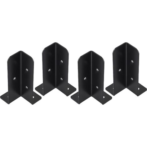 Lot de 4 Supports de Poteau Réglables en Acier 2,7mm pour Terrasse et Clôture, Fixation pour robuste Bois 2x2 à 4x4, Résistant à la Rouille pour Extérieur (1/5)