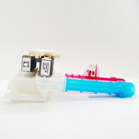 Whirlpool Two-Color Water Inlet Solenoid Valve (Cold/Hot Water), Red and Blue, Universal Model 12 (A06625801) (1/4)