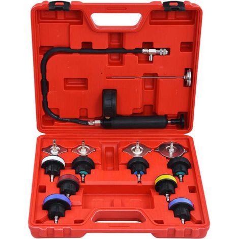 Kit de test de pression de radiateur 14 pièces, outil de détection de fuites pour circuit de refroidissement automobile (1/5)