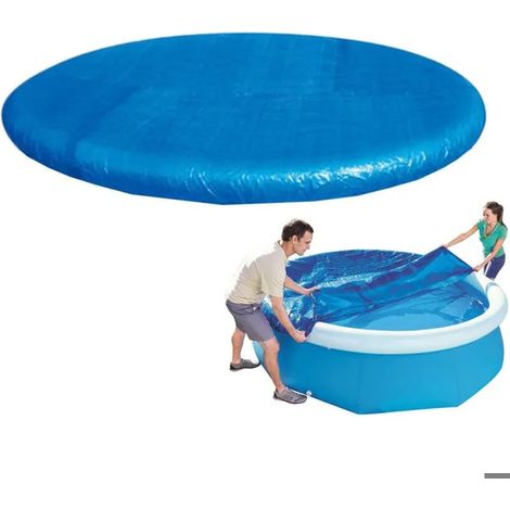 Bâche piscine ronde pliable imperméable anti-poussière avec cordon