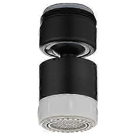 Aérateur de robinet ZK-M24 avec filtre et connecteur mâle, deux débits d'eau différents, tête rotative à 360°, embout en silicone, noir. (1/5)