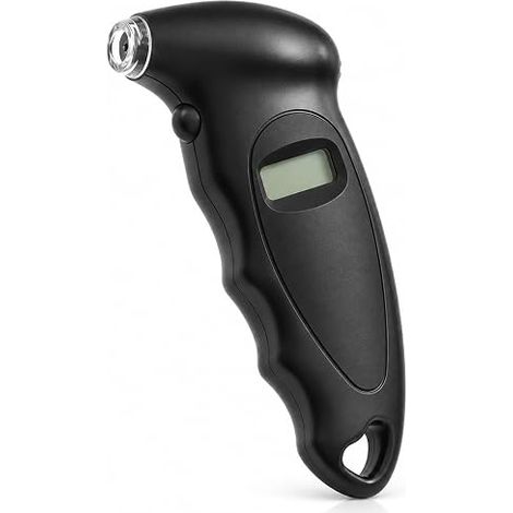 150 PSI Digital Pressure Gauge with LCD Display - Accurate Measuring Device for Car, Motorcycle, Truck and Bike - Ergonomic Pressure Gauge, Black (1/5)