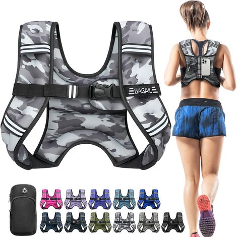 Gewichtsweste für Krafttraining, verstellbare Größe, praktische Tasche, Gewichtsweste aus Eisensand, ideal für Fitnessstudio, Yoga und Aerobic-Übungen