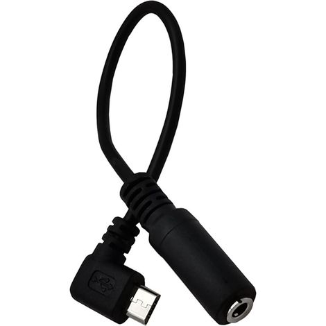Câble adaptateur audio micro USB vers prise jack 3,5 mm coudé (micro USB mâle)