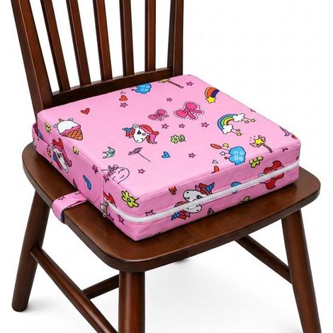 Rehausseur de chaise pour enfant – 9 cm – Rose – Coussin de table – Manger et activités (1/5)