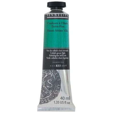 Couleurs à l'huile - Sennelier - Vert de Cobalt Clair - 40ml - Pigments naturels - Finition satinée