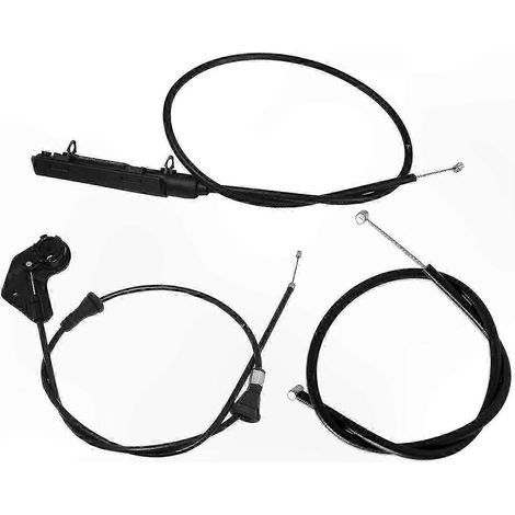 Satz mit 3 Motorhaubenöffnungskabeln für BMW 3er E46 320i 323i 1998-2005, Ersatzteil, Austauschsatz, Gestängebaugruppe, kompatibles Zubehör, Erstausrüsterqualität, Motorhaubenverriegelung. (1/5)