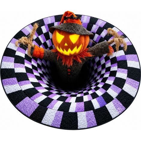 Tapis rond d'Halloween, velours cristal lavable, 60 cm, décoration cosplay pour salon ou chambre 60 x 60 cm Halloween 7 (1/5)