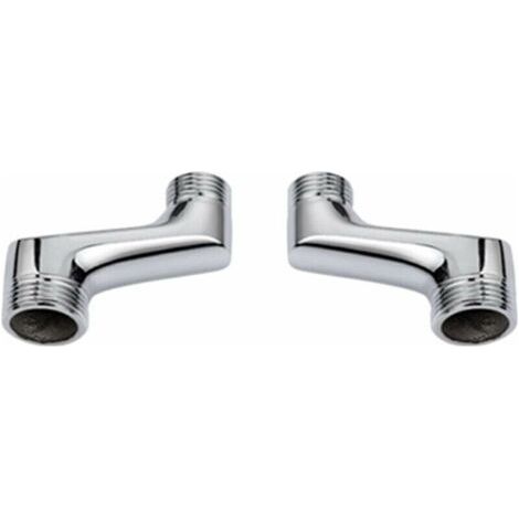Raccord de douche coud de comptoir 2 pices, rducteur de coude en laiton, bras pivotant rglable, raccordement coud de comptoir mural, connexion dcale G3/4 G1/2, Chrome (1/4)