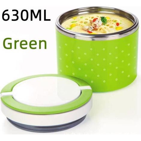 Boîte Alimentaire Isotherme - Non spécifié - 630ML - Acier Inoxydable - Étanche - Vert (1/4)