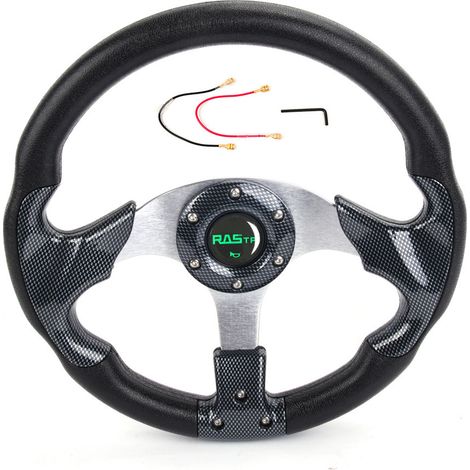 Accessoires de modification automobile, volant de course, volant drift personnalisé en PU de 13 pouces, 320 mm - grille carrée. (1/4)