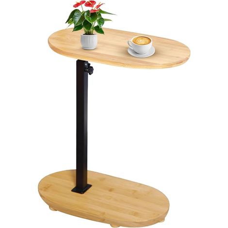 Height Adjustable Metal C Shape Side Table Bed Sofa Living Room Bedroom Bathroom (1/5)