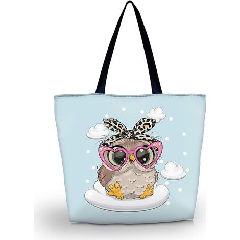 Sac Shopping Pliable en Tissu Imprimé - Cabas Design 43 x 35 x 10 cm (1/5)